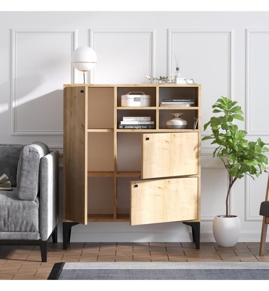 Console, Sapphire Oak, Melamine Coated Particle Board
