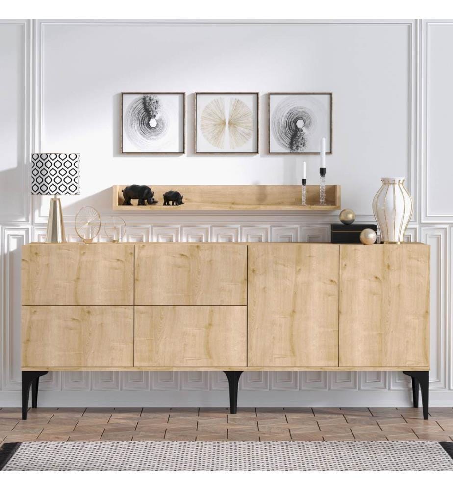 Console, Sapphire Oak, Melamine Coated Particle Board