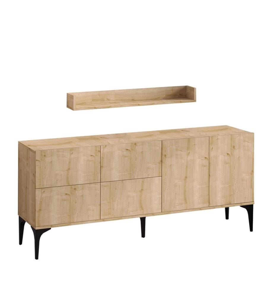 Console, Sapphire Oak, Melamine Coated Particle Board