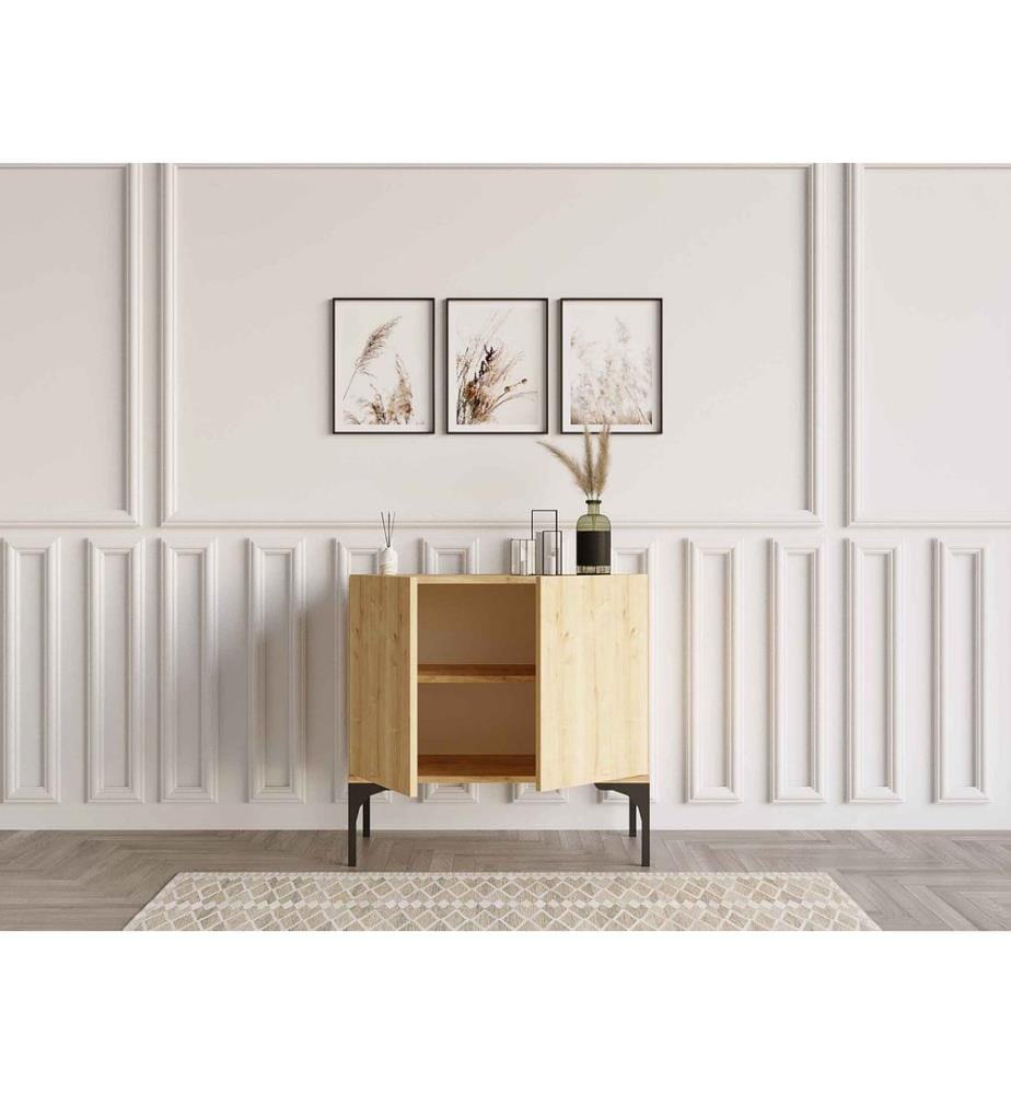 Console, chêne saphir, PANNEAU DE PARTICULES 100 % MÉLAMINÉ