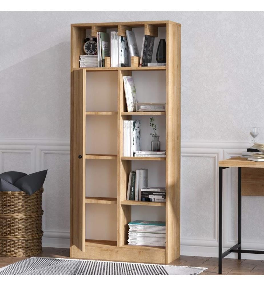 Eichenfarbig, Bücherregale, 30X60X170 cm, Melaminbeschichtete Partikelplatte