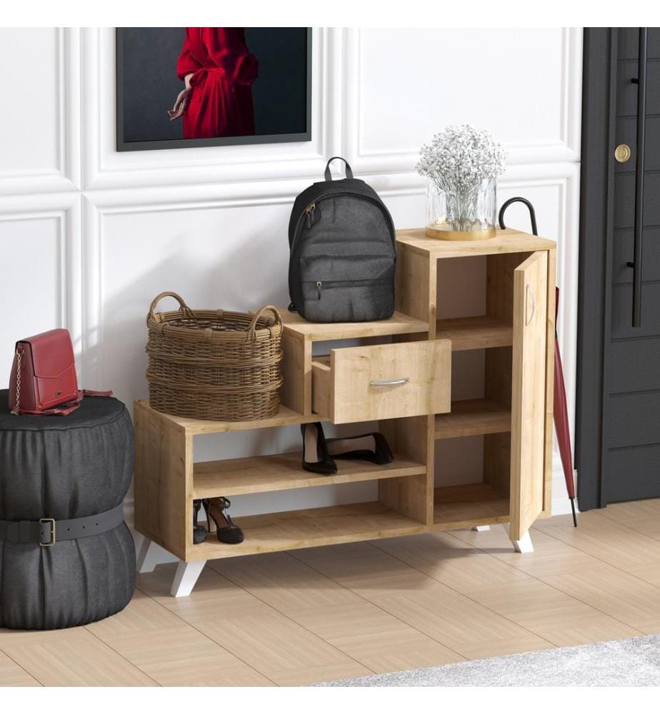 Saphireich, Schuhschränke, 33X90X77 cm, Melaminbeschichtete Partikelplatte