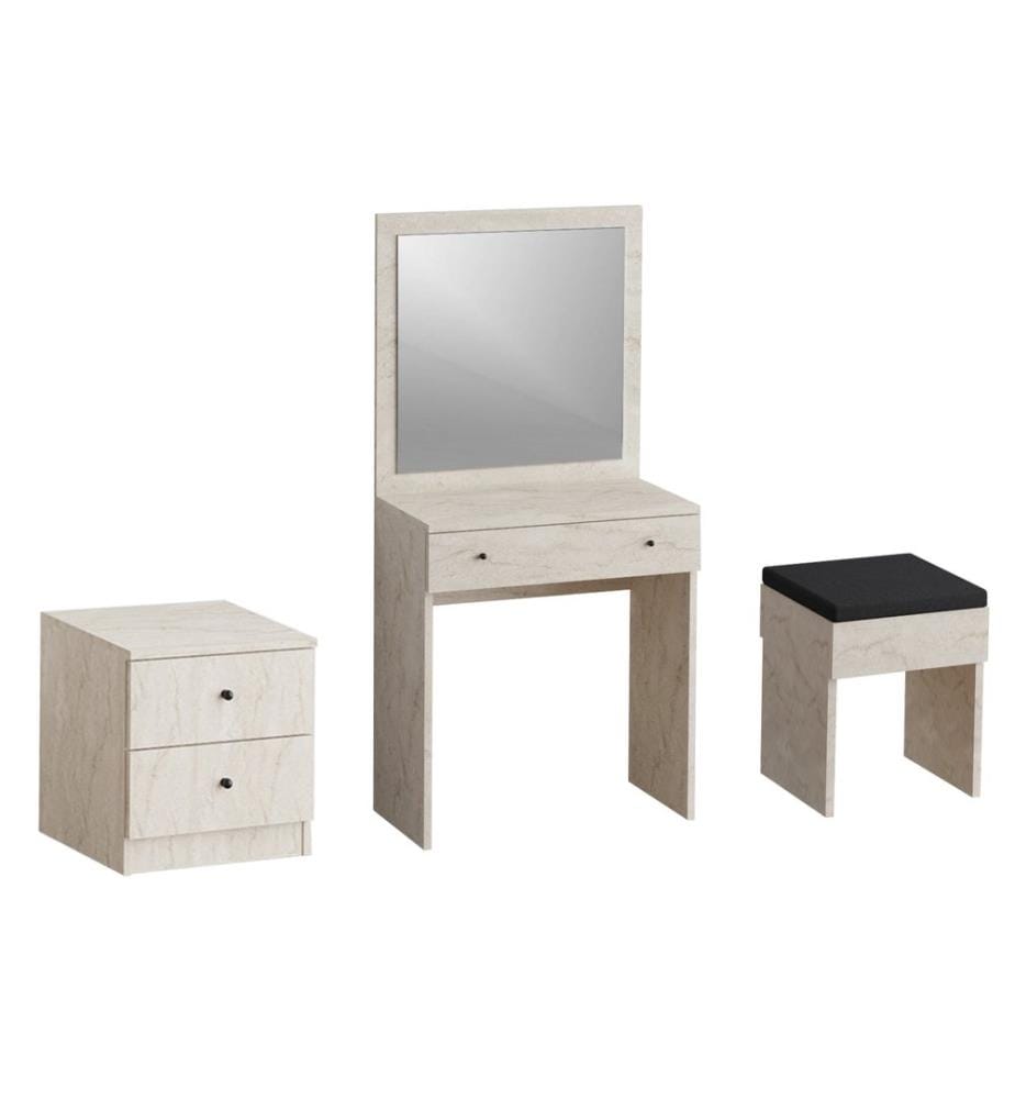 Table de maquillage, travertin, 100 % PANNEAUX DE PARTICULES MÉLAMINÉS