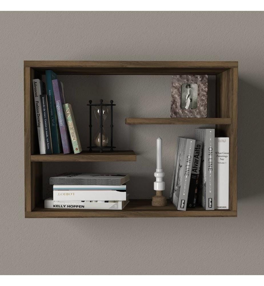 Wall Shelf, Walnut, Melamine Coated Particle Board