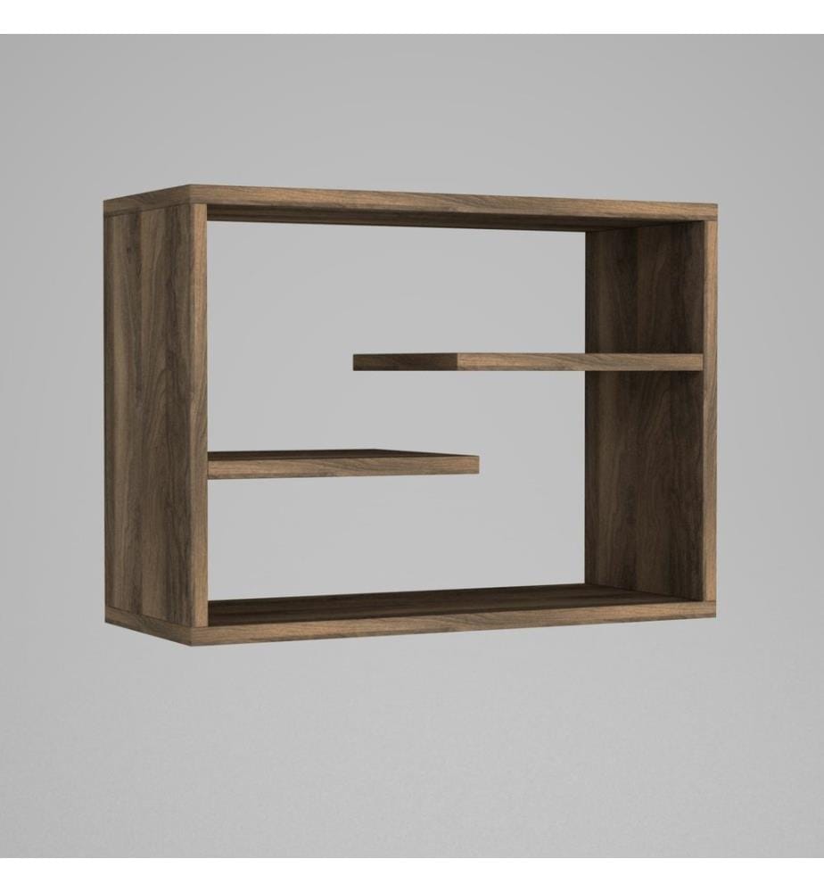 Wall Shelf, Walnut, Melamine Coated Particle Board