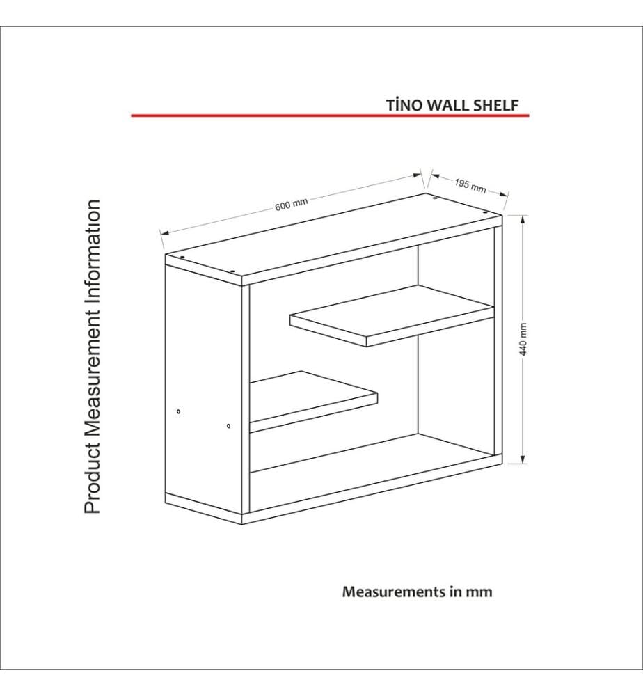 Wall Shelf, Walnut, Melamine Coated Particle Board