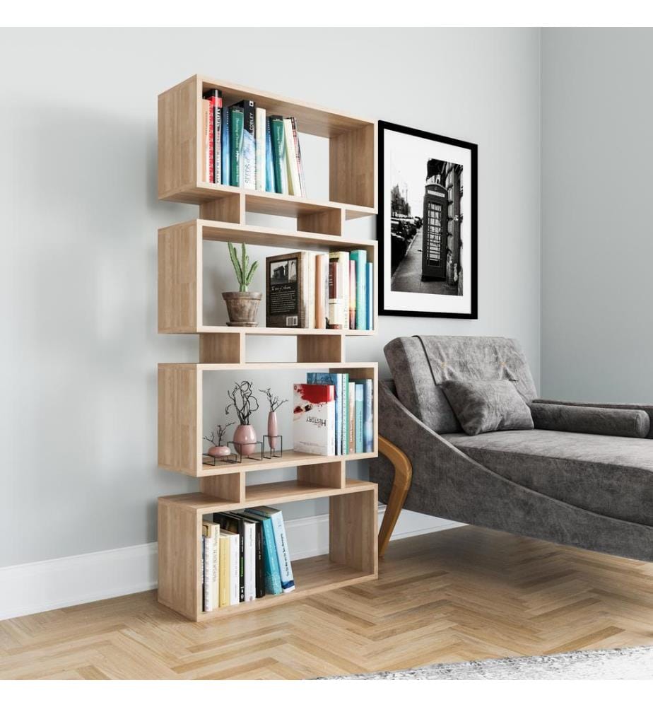 Eichenfarbig, Bücherregale, 161X72X25 cm, Melaminbeschichtete Partikelplatte