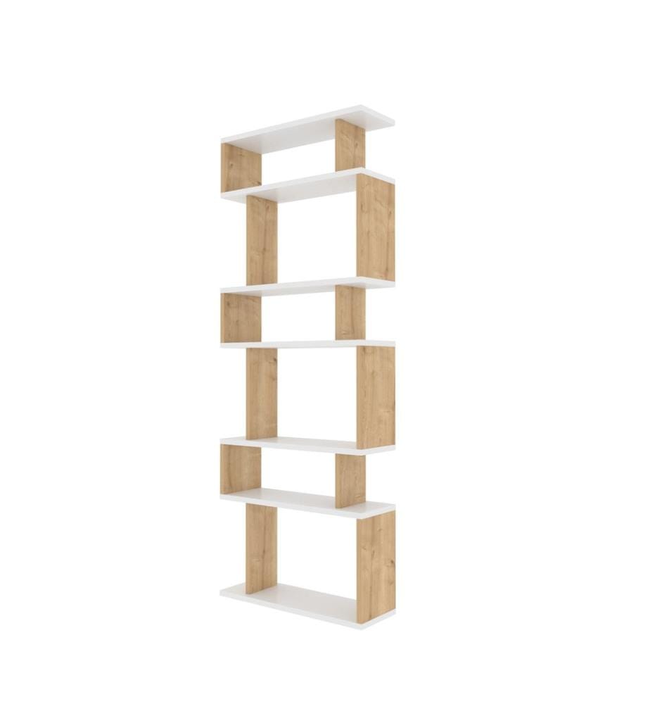 Bibliothèque, blanc, chêne, panneau de particules mélaminé