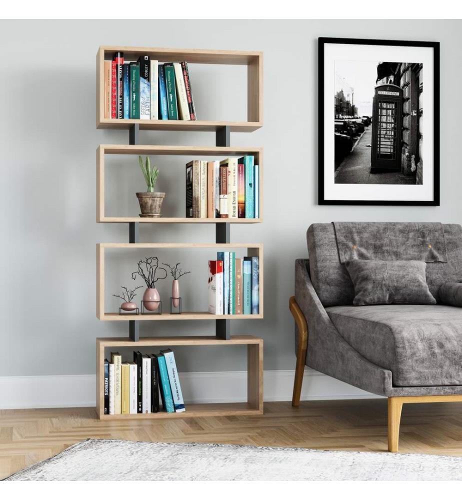 Etagère, Chêne, Anthracite, Panneau de particules mélaminé