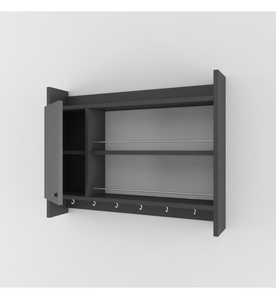 Anthracite, Étagères Murales, 65X85X15 cm, Plaque De Particules Enrobée De Mélamine