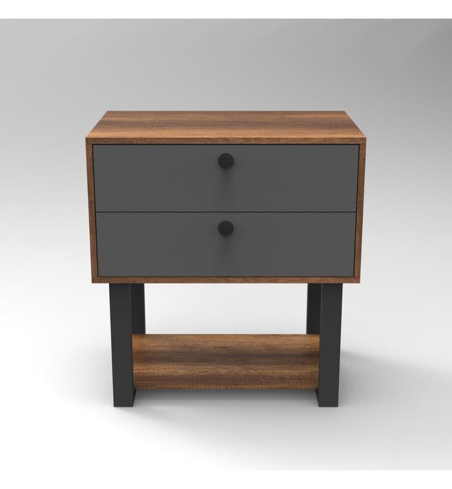 Drawer, WalnutAnthracite, Melamine Coated Particle Board