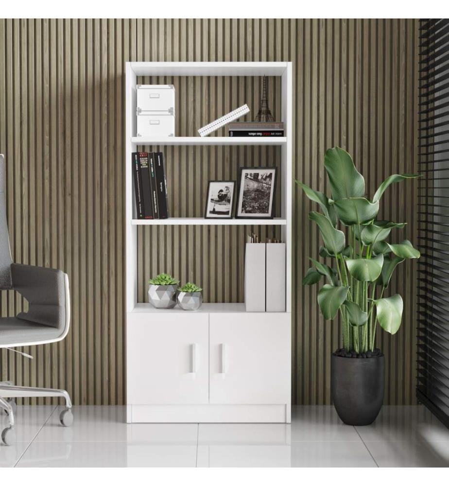 Weiss, Bücherregale, 140X64X35,5 cm, Melaminbeschichtete Partikelplatte