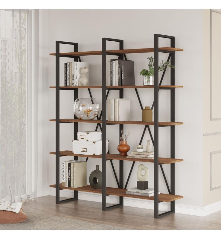 Barocco, Librerie, 180X154.8X34 cm, Piastra Di Particelle Rivestita Di Melamina