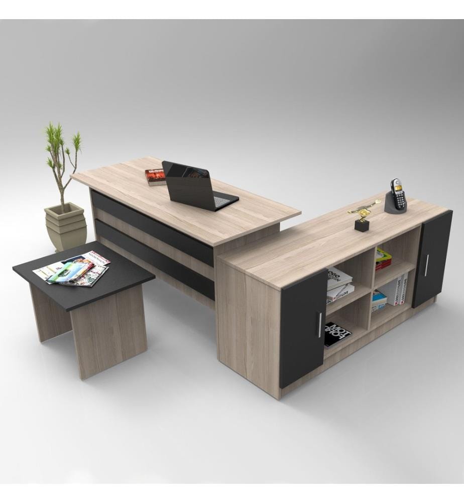 Eichenfarbig,Schwarz, Wohnzimmer, 73,8X140X60 cm, Melaminbeschichtete Partikelplatte