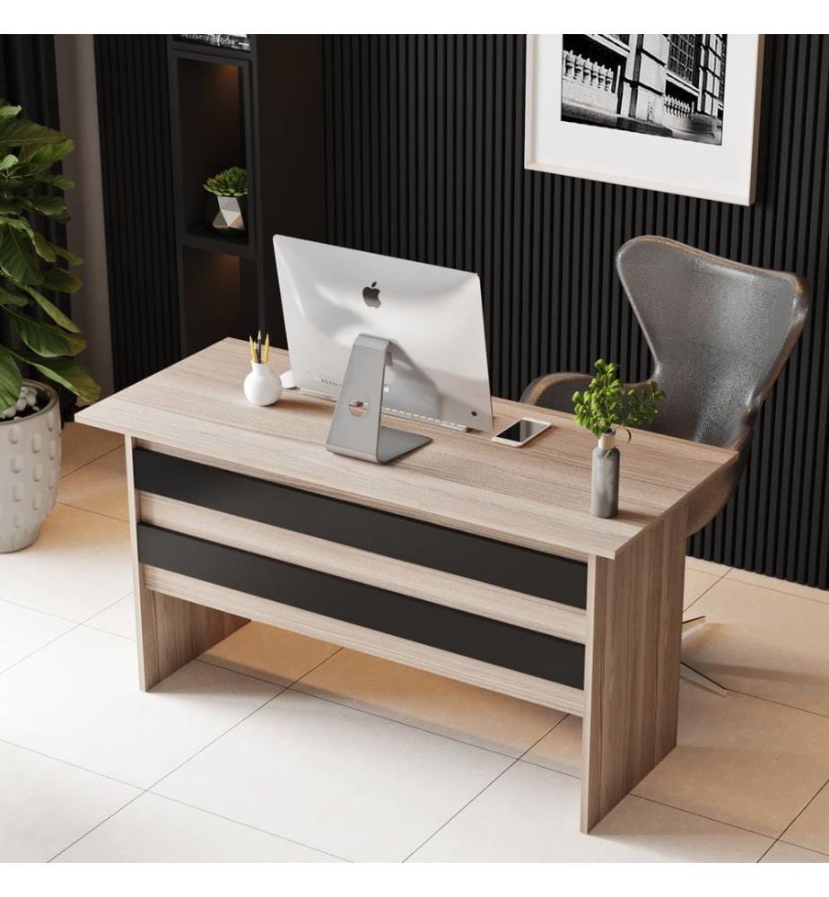 Eichenfarbig,Schwarz, Wohnzimmer, 73,8X140X60 cm, Melaminbeschichtete Partikelplatte