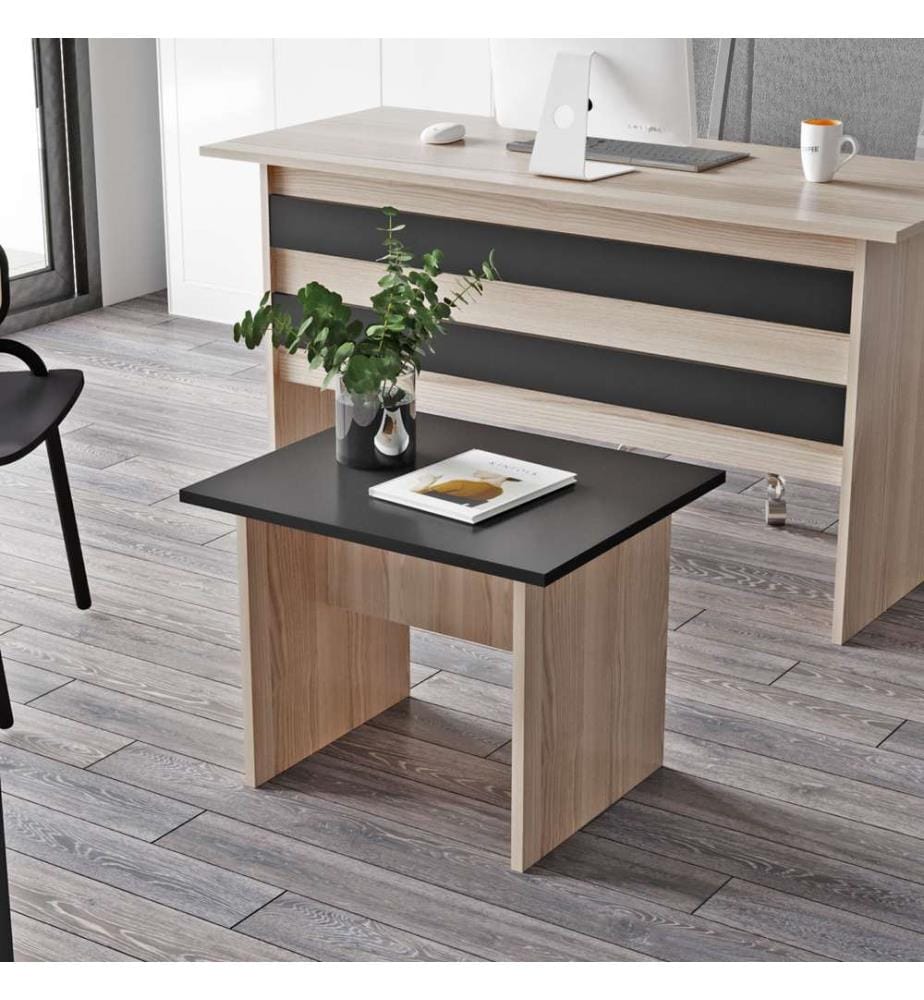 Eichenfarbig,Schwarz, Wohnzimmer, 73,8X140X60 cm, Melaminbeschichtete Partikelplatte