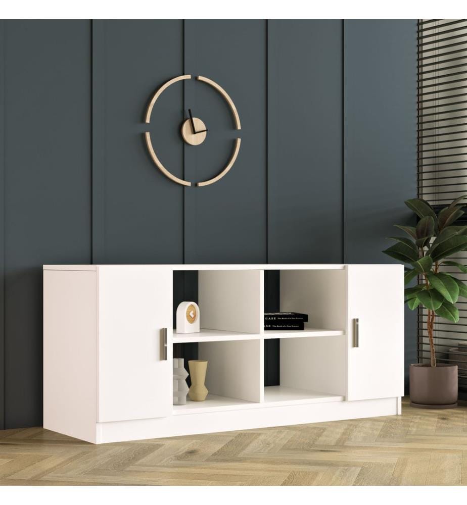 Weiss, Wohnzimmer, 73,8X140X60 cm, Melaminbeschichtete Partikelplatte
