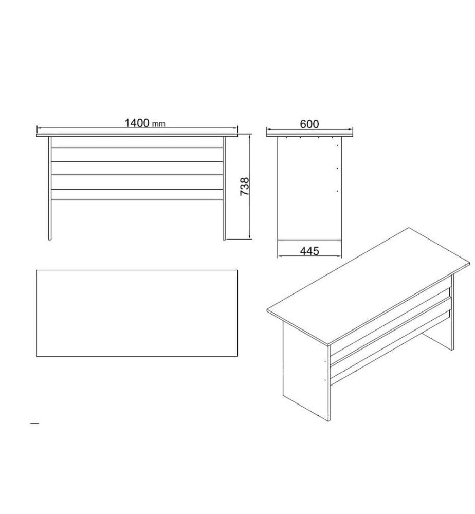 Weiss, Wohnzimmer, 73,8X140X60 cm, Melaminbeschichtete Partikelplatte