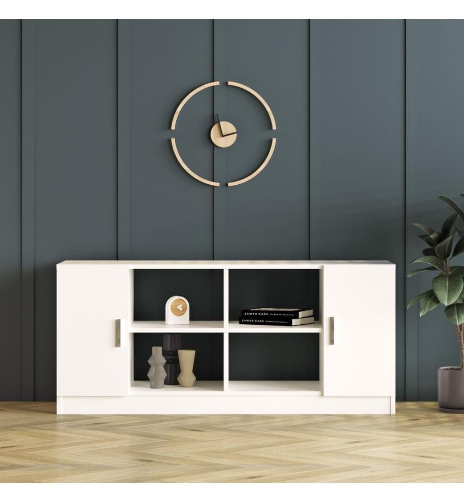 Weiss, Wohnzimmer, 73,8X140X60 cm, Melaminbeschichtete Partikelplatte