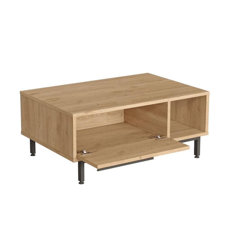 Wohnzimmermöbel-Set, Eiche, 100 % MELAMINBESCHICHTETE SPANPLATTE, Metallbeine
