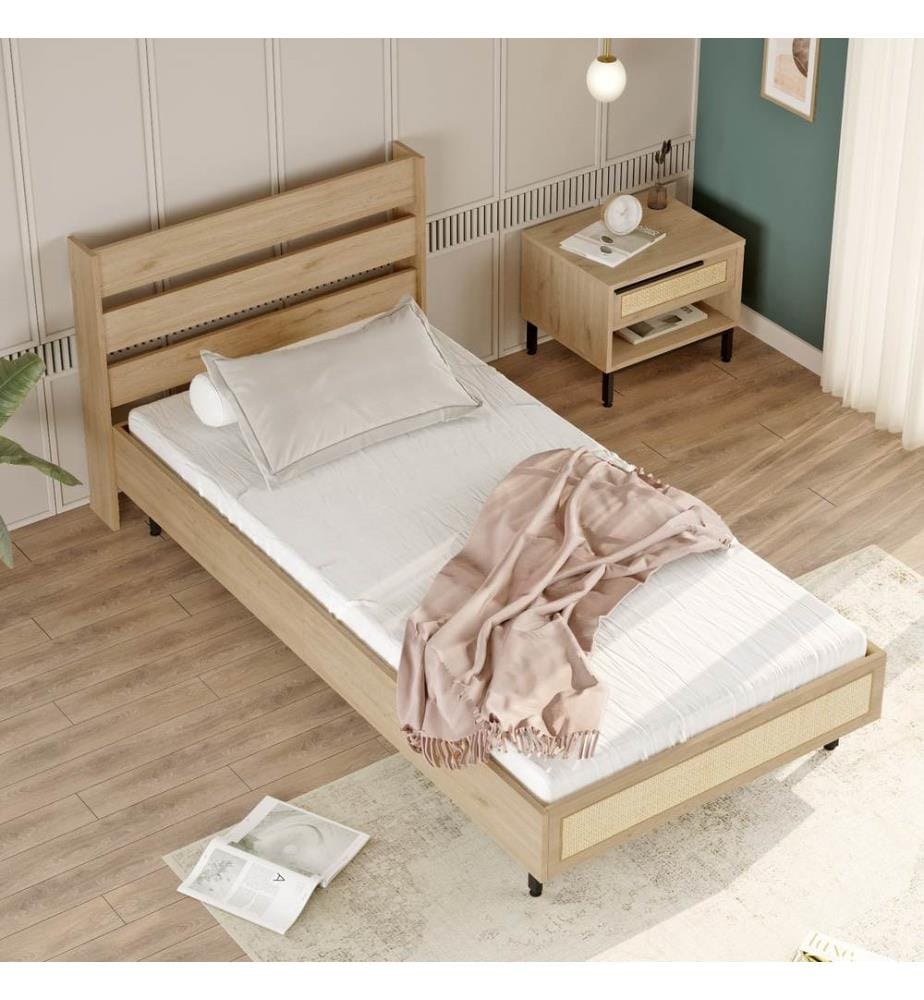 Jugendzimmer-Set, Eiche, 100 % MELAMINBESCHICHTETE SPANPLATTE, Metallbeine
