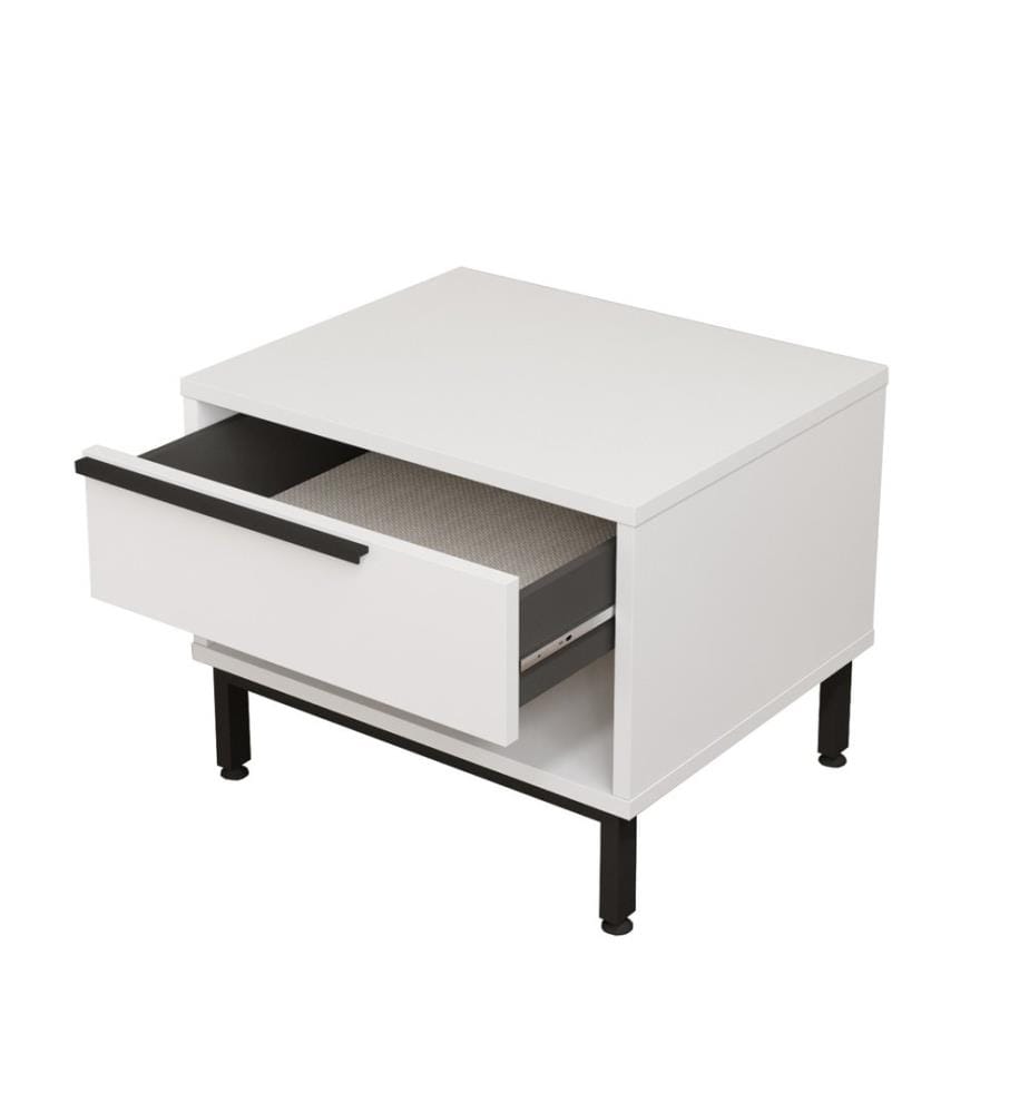 Jugendzimmer-Set, Weiss, 100 % MELAMINBESCHICHTETE SPANPLATTE, Metallbeine