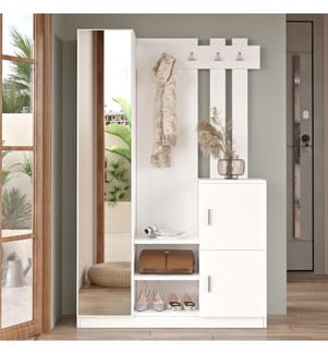 Piantana dell'ingresso, Bianco, Truciolato rivestito in melamina