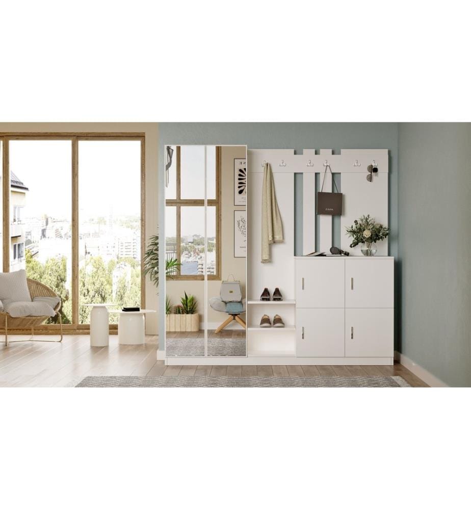 Hall d'entrée, blanc, panneau de particules mélaminé