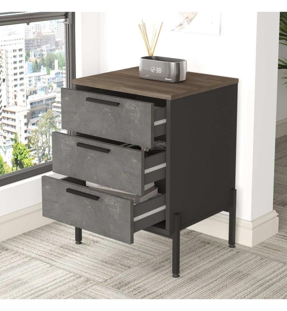 Jugendzimmer-Set, Silber, Anthrazit, Melaminharzbeschichtete Spanplatte