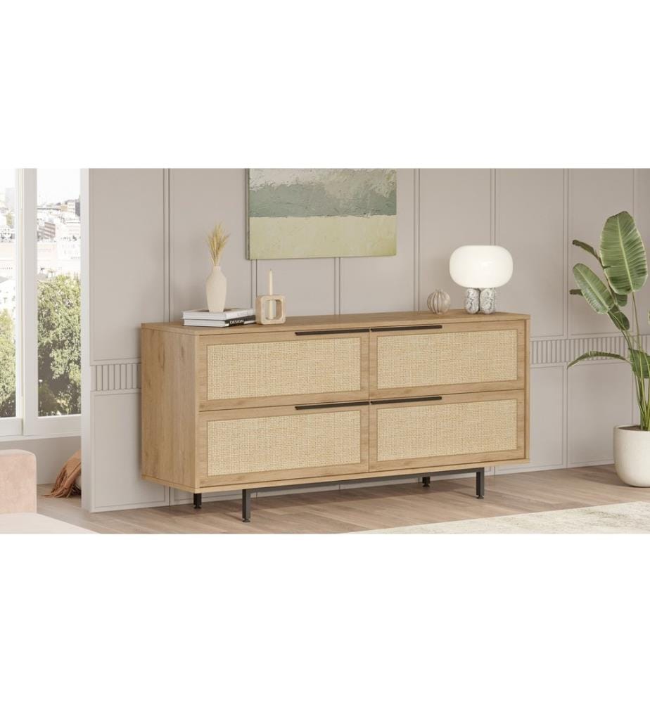 Console, Noyer, Chêne, Panneau de particules mélaminé