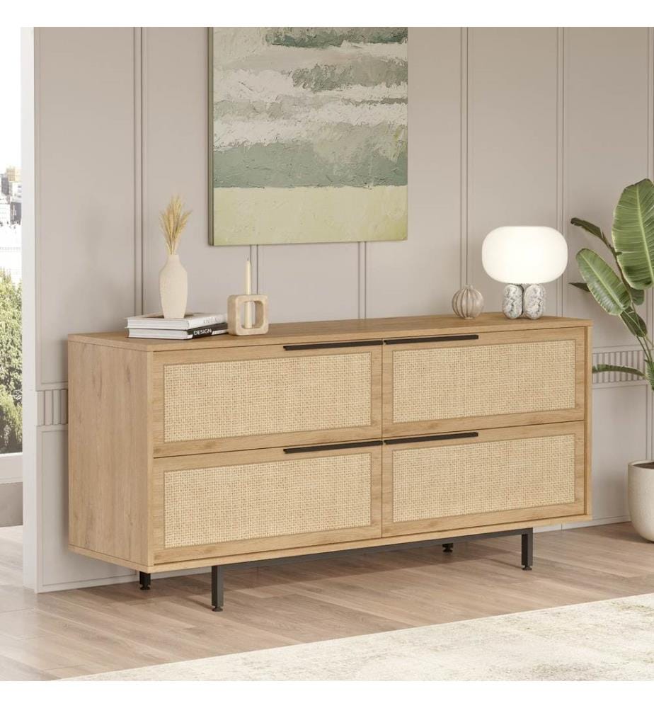 Console, Noyer, Chêne, Panneau de particules mélaminé