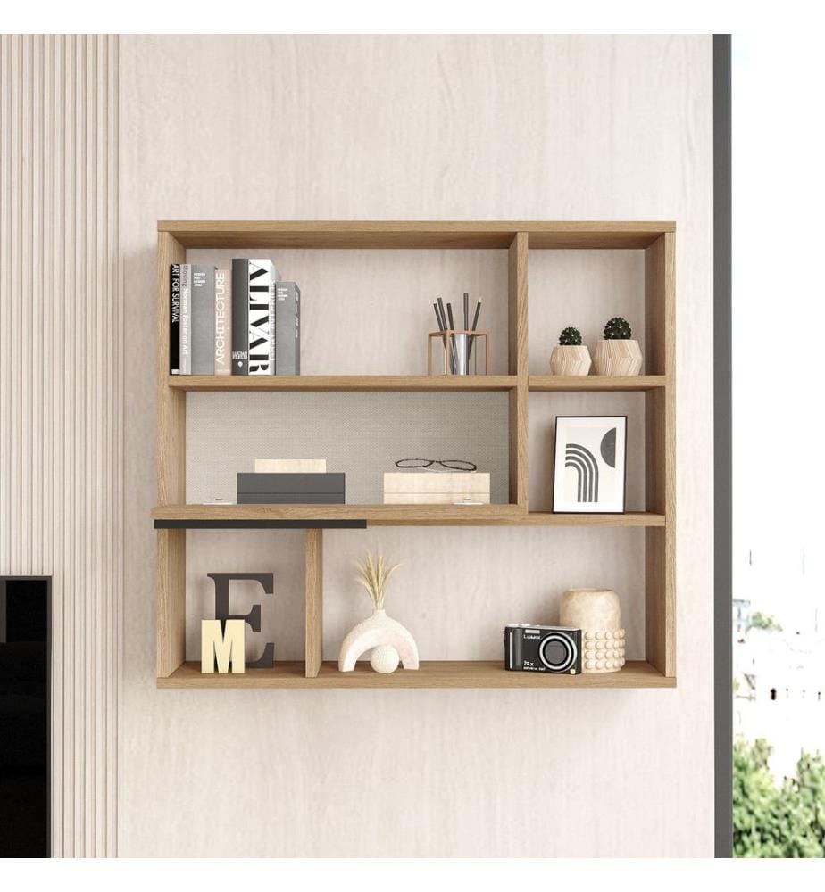 Etagère murale, Noyer, Panneau de particules mélaminé