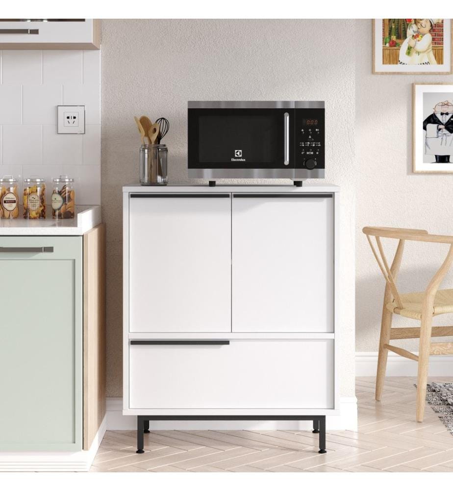 Armoire de cuisine, blanc, panneau de particules mélaminé