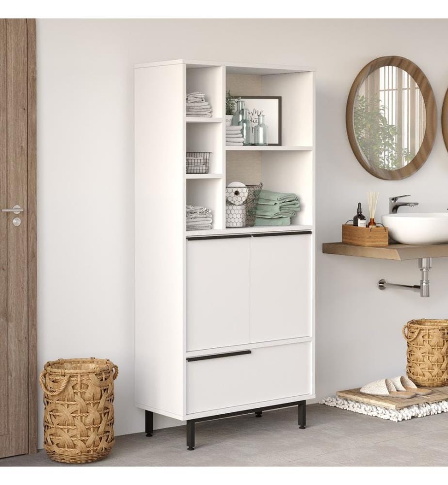 Badezimmerschrank, Weiss, Melaminbeschichtete Spanplatte