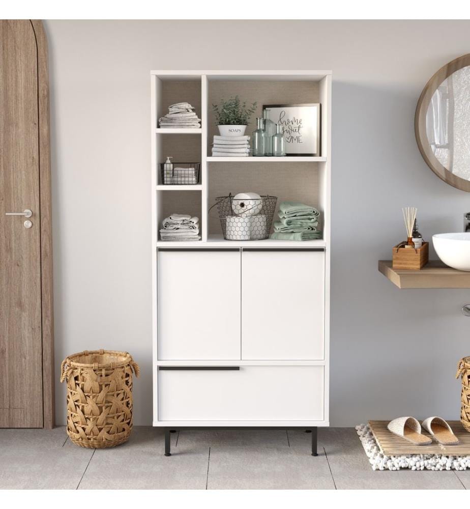 Badezimmerschrank, Weiss, Melaminbeschichtete Spanplatte