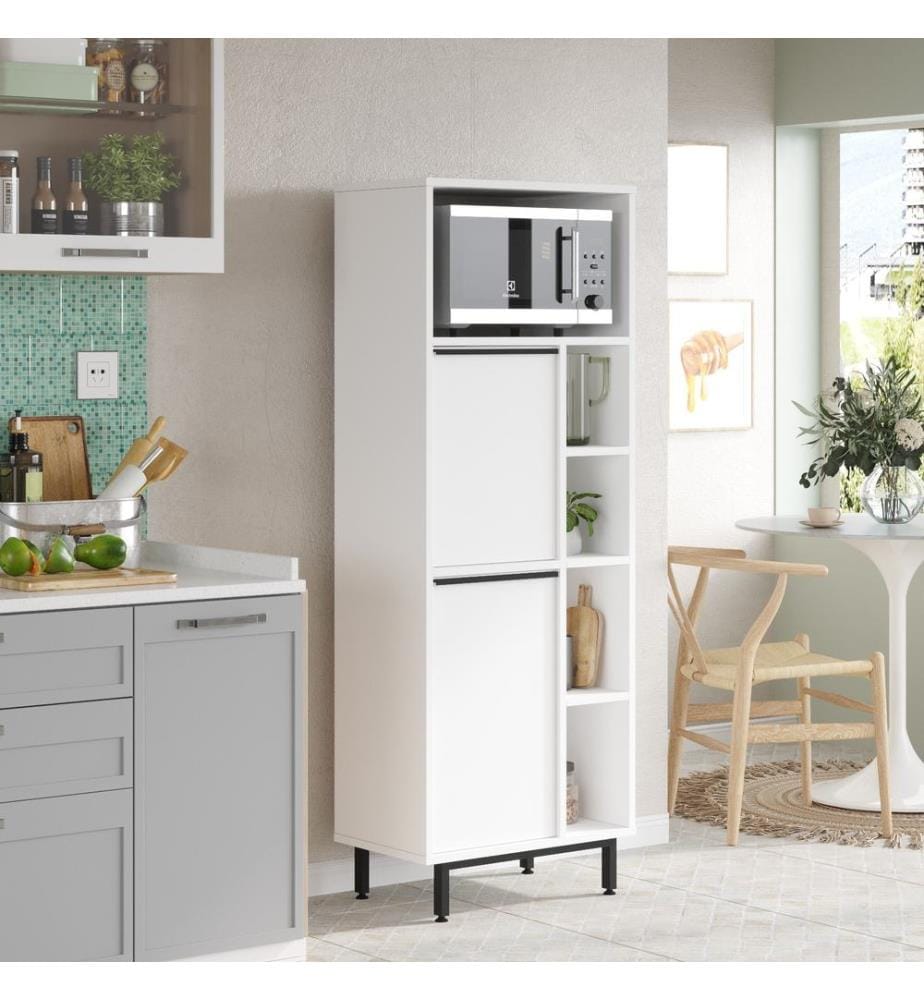Armoire de cuisine, blanc, panneau de particules mélaminé