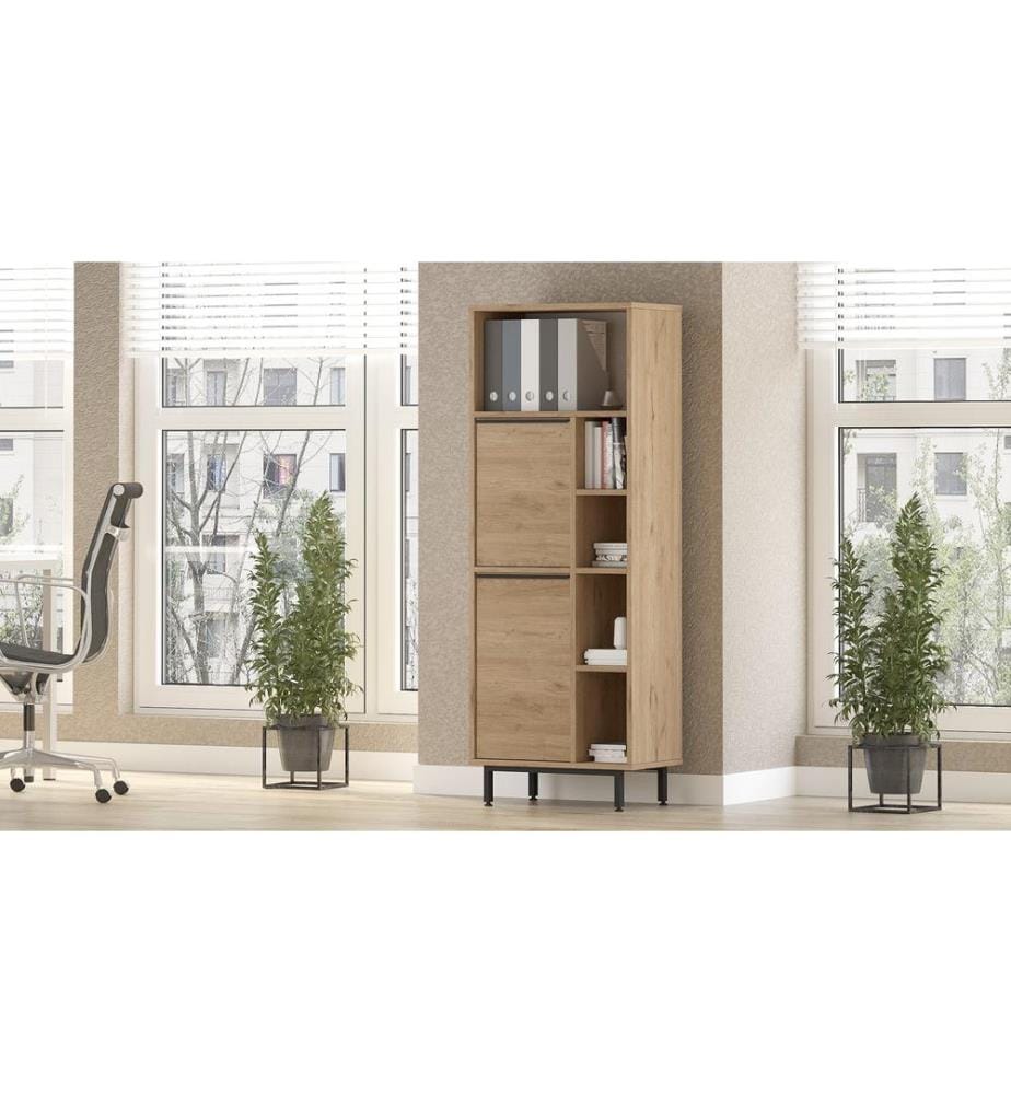 Cabinet polyvalent, noyer, panneau de particules mélaminé