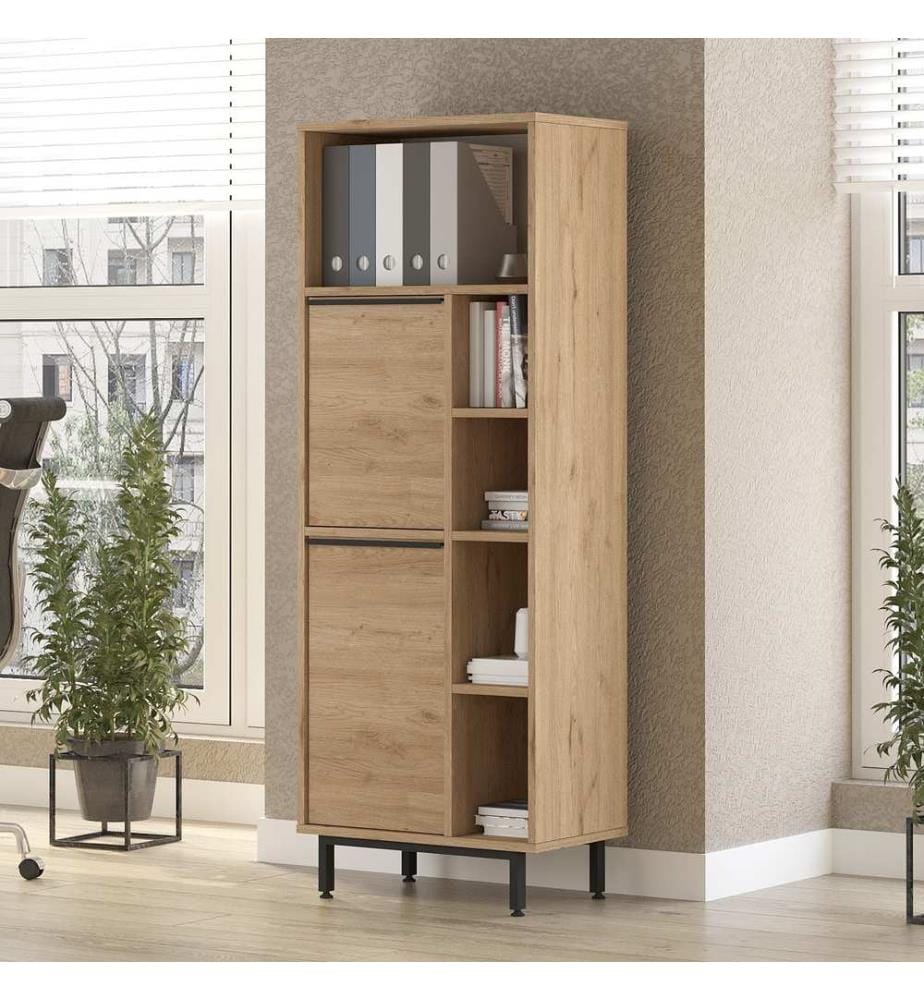 Cabinet polyvalent, noyer, panneau de particules mélaminé