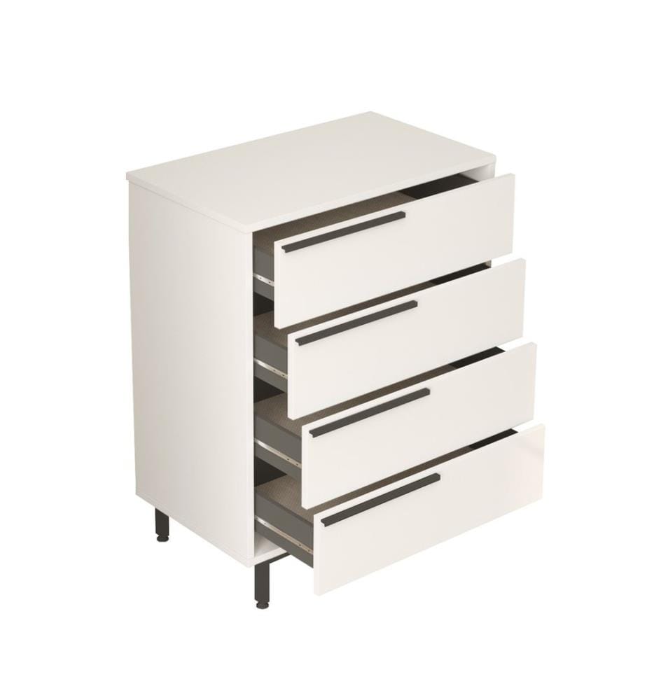 Commode, blanc, panneau de particules mélaminé