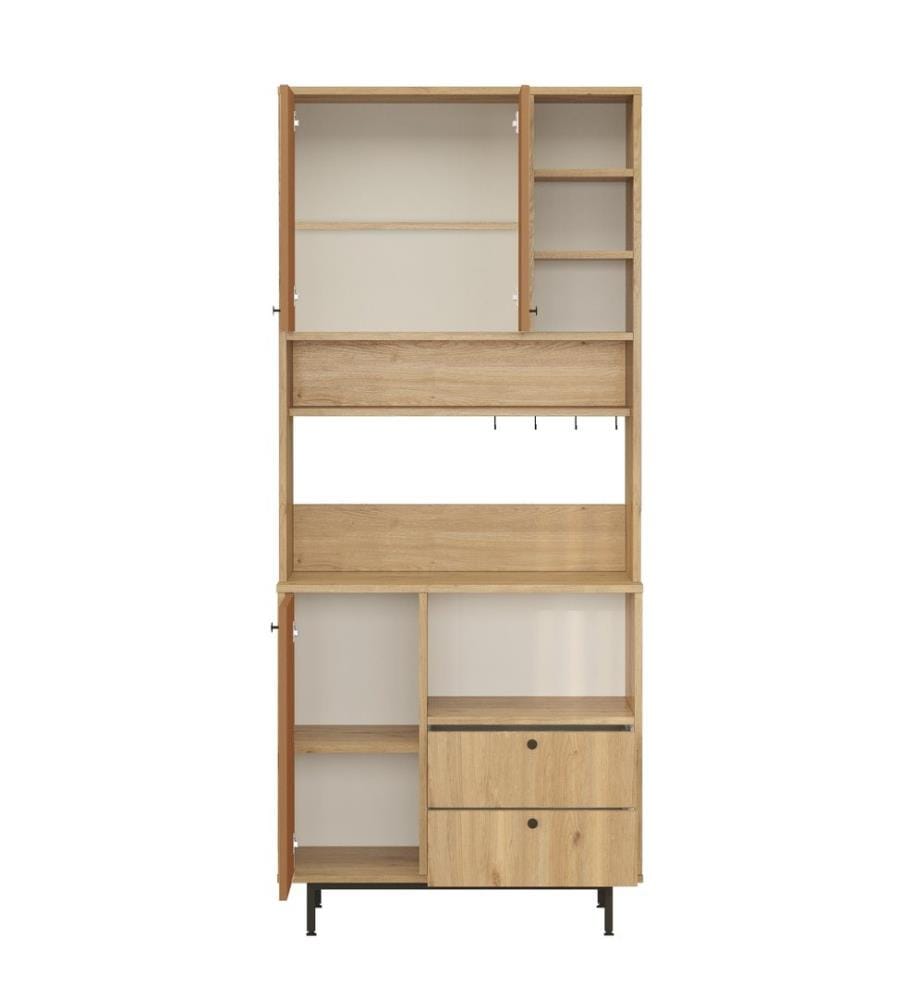 Mehrzweckschrank, Eiche, ziegelrot, 100 % MELAMINBESCHICHTETE SPANPLATTE, Metallbeine