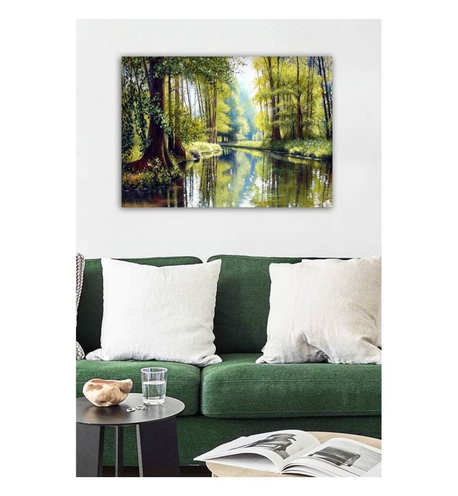 Dekoratives Leinwandbild, mehrfarbig, 100 % LEINWAND, Rahmen: 100 % HOLZ