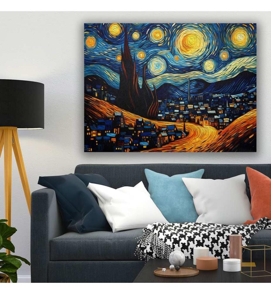 Dekoratives Leinwandbild, mehrfarbig, 100 % LEINWAND, Rahmen: 100 % HOLZ