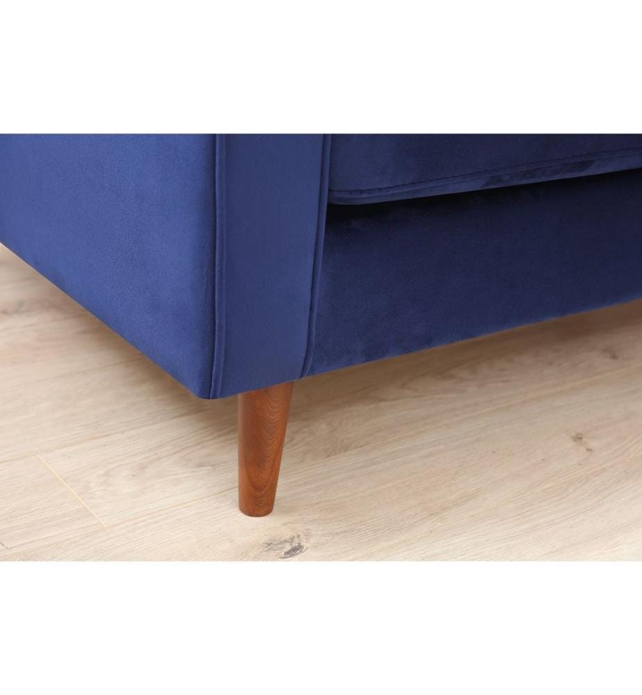 3-Sitz-Sofa, Marineblau, Gestell aus Buchenholz - Spanplatte, Stoff aus Polyester