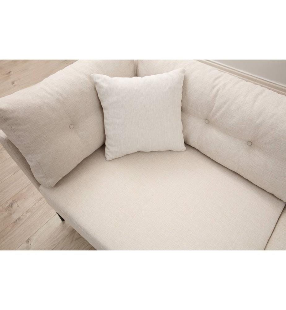 3-Sitz-Sofa, Creme, Gestell aus Buchenholz - Spanplatte, Polyestergewebe