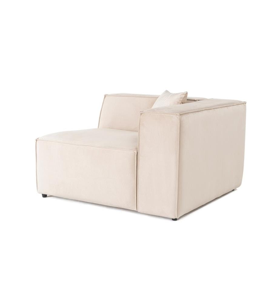 Divano a 1 posto, Crema, Struttura: 100% Carpino, Tessuto: 100% lino