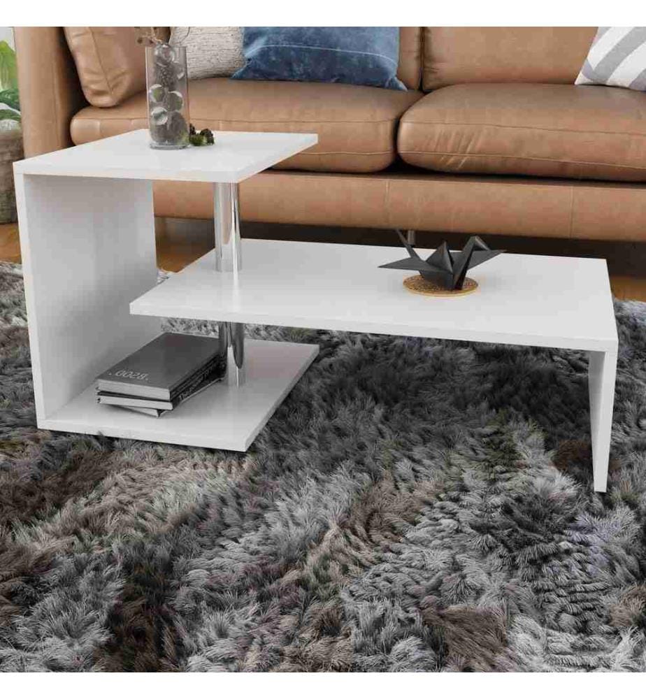 Table basse, blanc, panneau de particules mélaminé