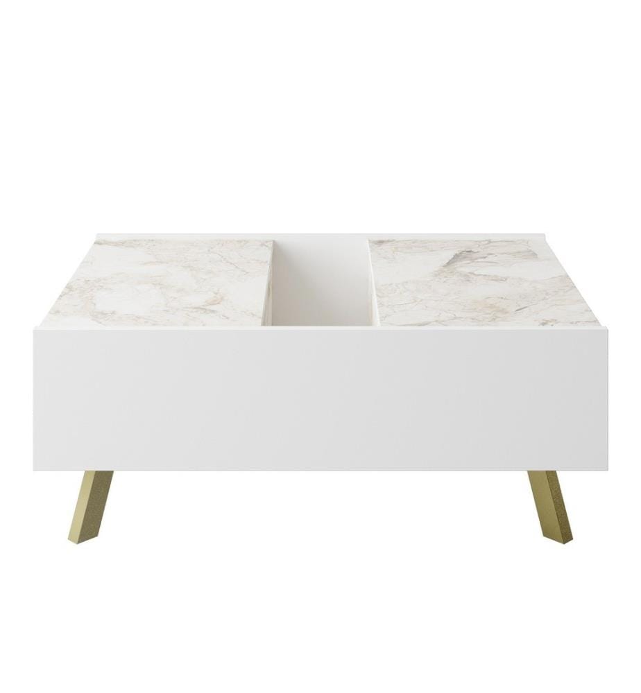 Table basse, blanc, panneau de particules mélaminé