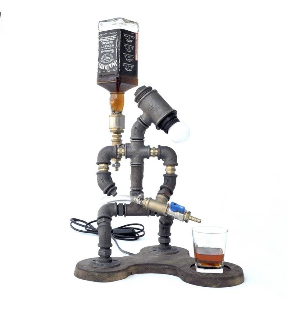 Distributeur de boissons, noyer noir, métal, fait main