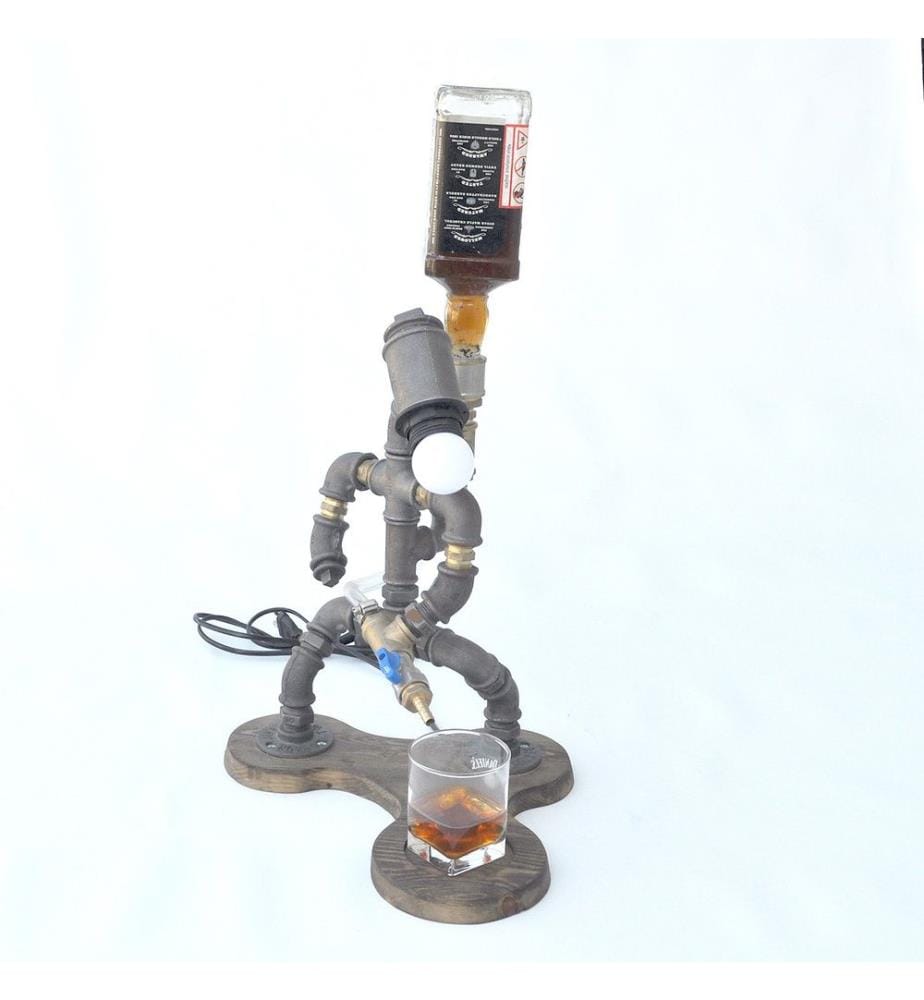 Distributeur de boissons, noyer noir, métal, fait main