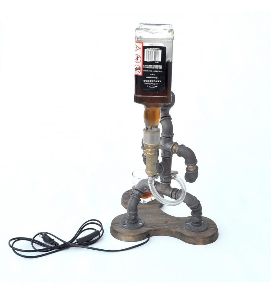 Distributeur de boissons, noyer noir, métal, fait main
